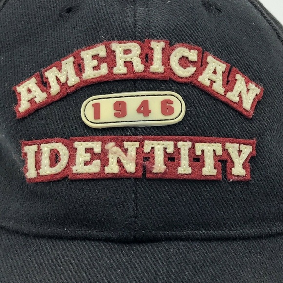 American Identity 1946 Specialty Apparel Hat Cap Strapback Black Red White - Picture 2 of 8